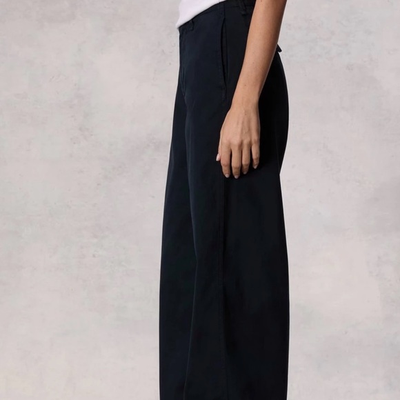 Sofie Wide Leg Cotton Chino In Navy - Picture 5 of 13